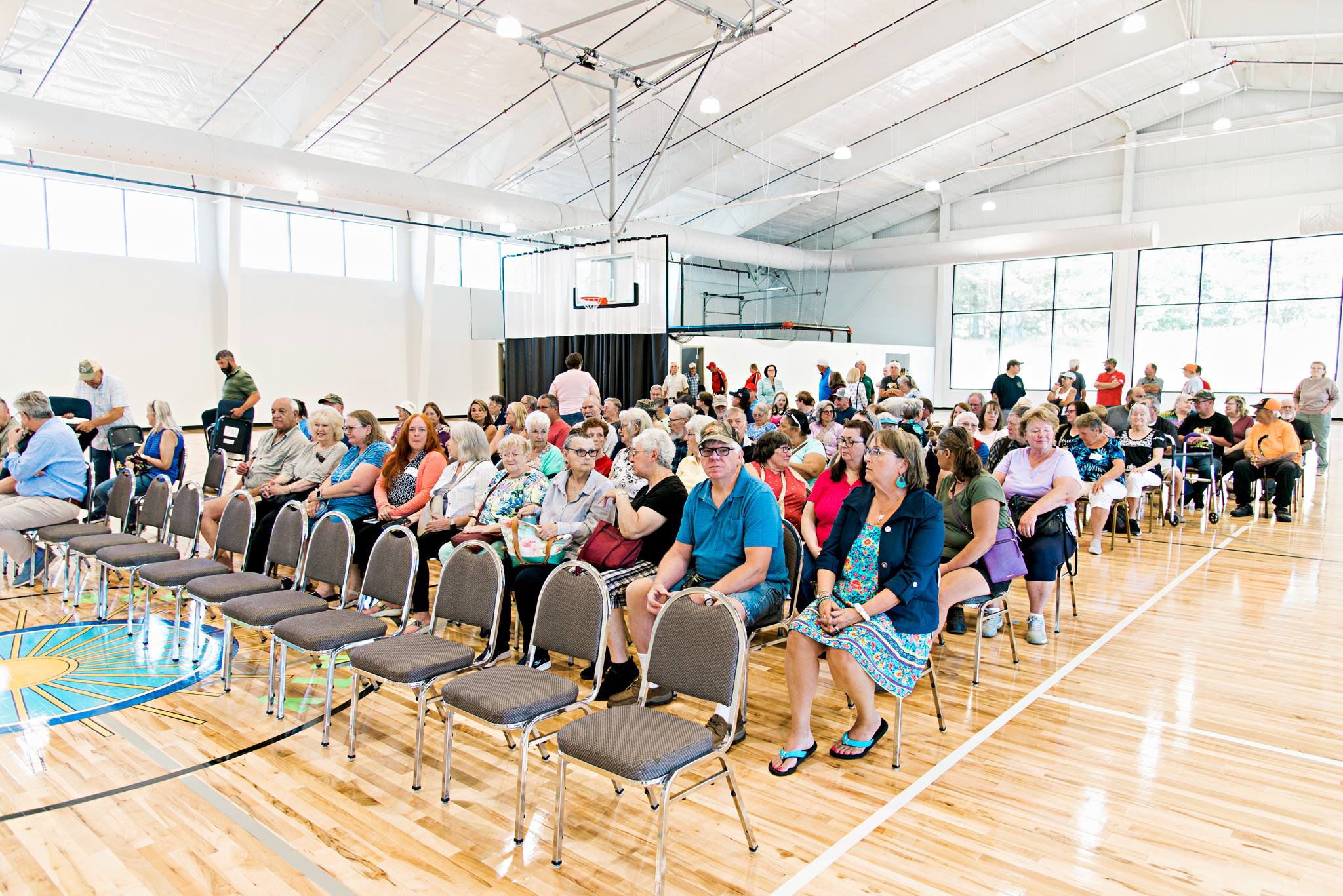Standing room only to witness the grand opening speeches.